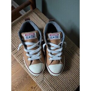 Converse Kids Junior Brown Leather High Top Sneakers Sz US2 Streetwear School
